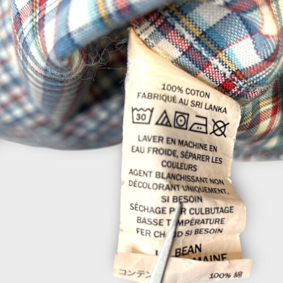 LL Bean Traditional Fit Button Down Men's LARGE 100% Cotton Plaid - Picture 6 of 8